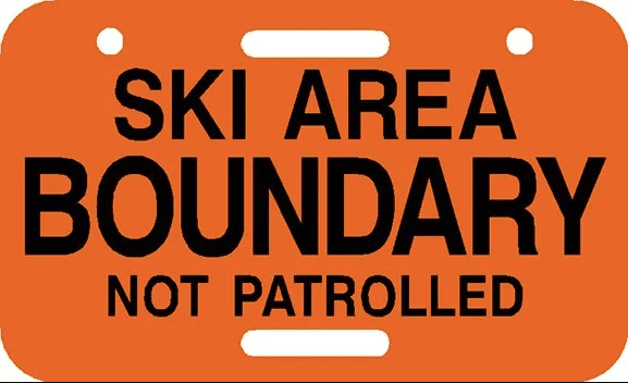 SKI AREA BOUNDARY sign D01