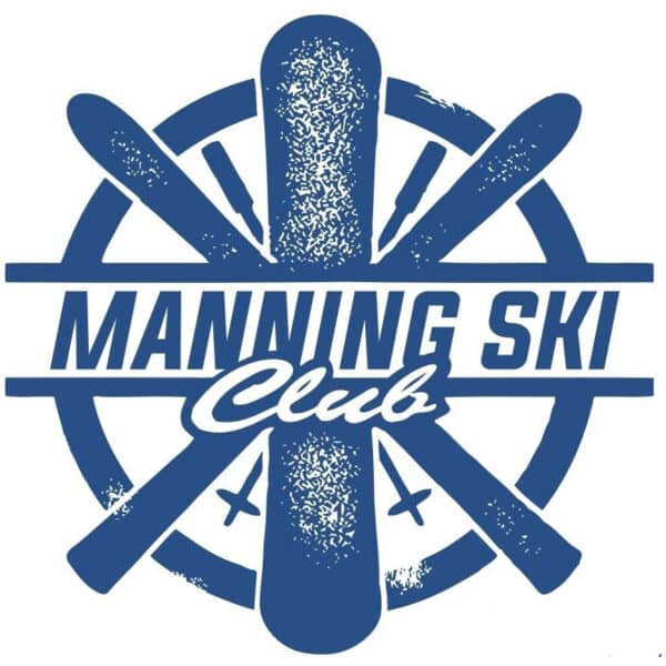 a blue and white logo