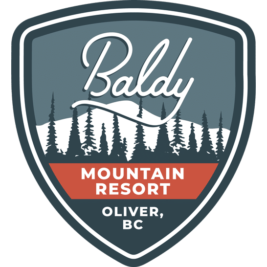 a logo with trees and text