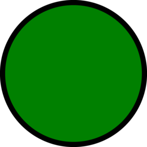 a green circle with black background