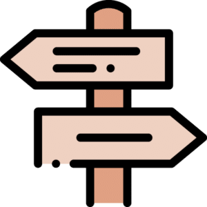 a signpost with arrows