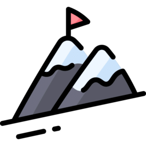 a mountain with a flag on top