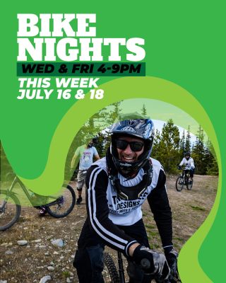 Get ready to ride, Whitehorse! 🎉 Bike Nights are in full swing!

Grab your bikes and join us this week for two awesome evenings to hit the trails:
Wednesday, July 16th
Friday, July 18th

Both nights, the chairlift will be turning from 4 PM to 9 PM! It's the perfect chance to connect with fellow bikers, enjoy the summer evenings, and get those wheels spinning.

See you on the 16th and 18th!